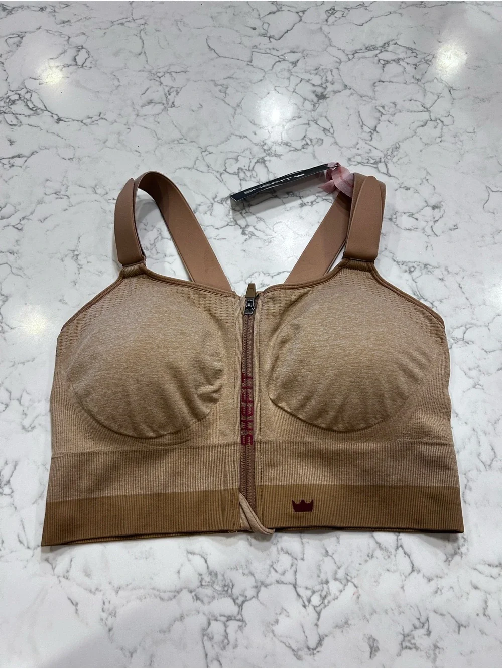 NWT Shefit Low Impact Sports Bra Beige Plus Size 3Luxe 3X